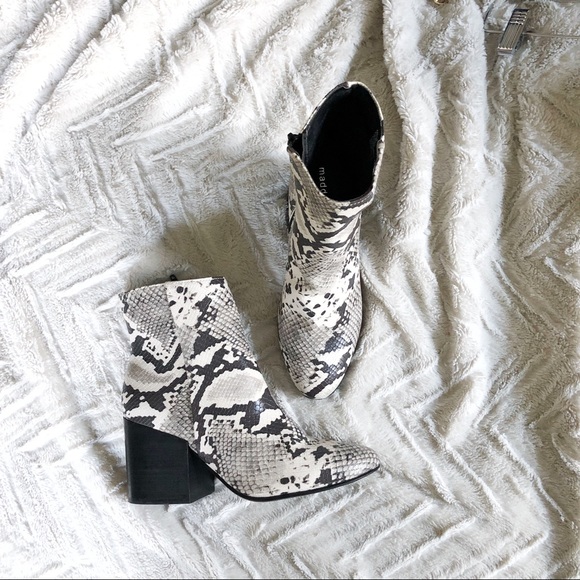 Madden Girl Shoes - Madden Girl chunky heel snake print bootie 637A